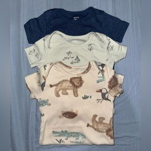 Carter’s 3-Pack Baby Boy Short Sleeve Cotton Bodysuits 18 Months